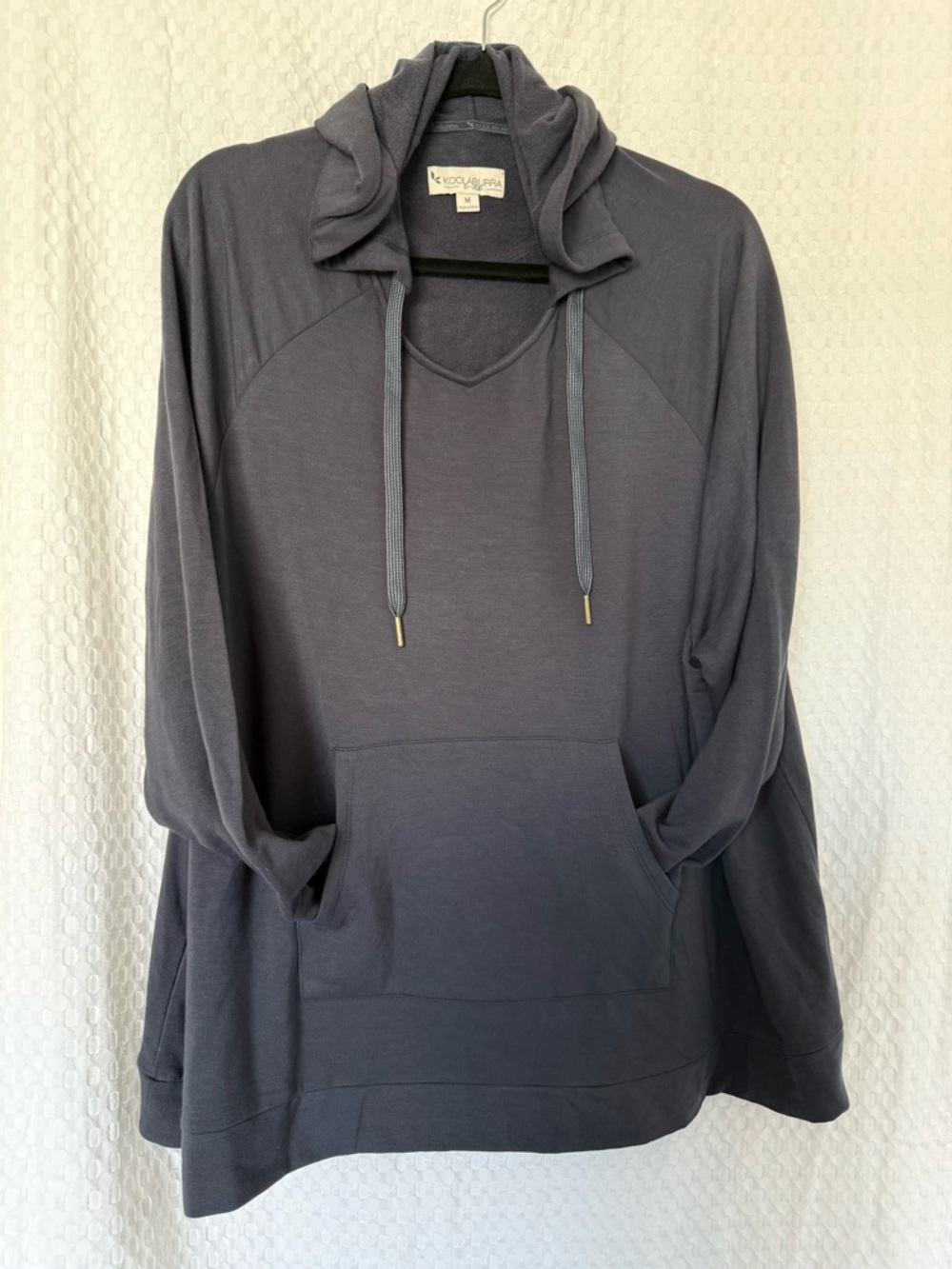 Koolaburra Blue Hoodie Lightweight Pullover Athleisure V Neck Pocket M - Picture 1 of 4